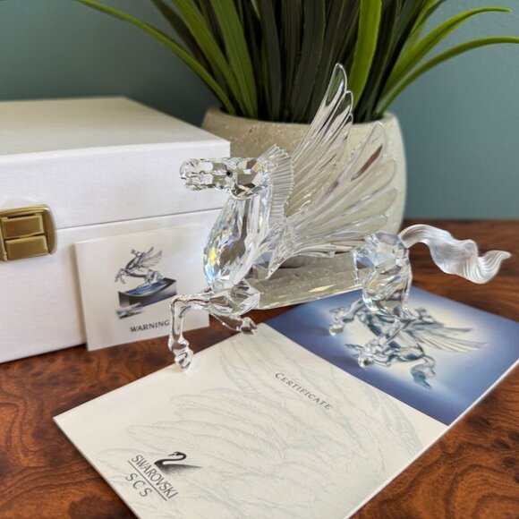 Swarovski Pegasus Crystal Figurine 1998 Fabulous Creatures 216327 In Box COA - Picture 1 of 13